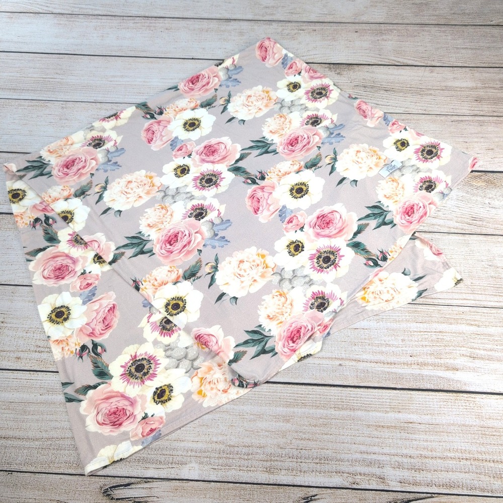 Posh Peanut Floral Bamboo Viscose Swaddle Blanket Pink Mauve